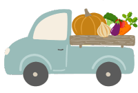 トラックの荷台の野菜