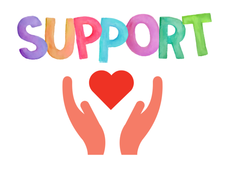 supportの文字のイラスト